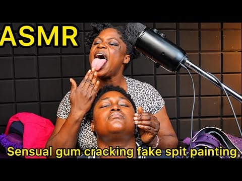 ASMR CHEW GUM SENSUAL FAKE SPIT PAINTING ON CORNROW, DEEP TOOTH BRUSH SCALP SCRATCHING 4 DEEP SLEEP