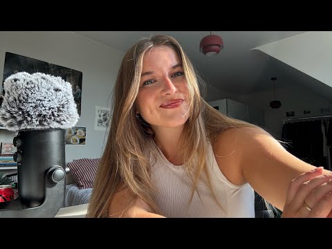asmr try-on thrift haul (whispering & fabric sounds)