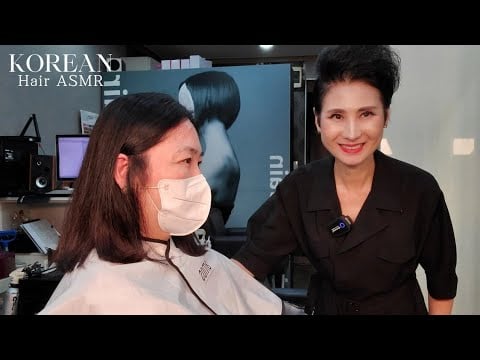 미용실 ASMR 뿌리잇기 #흰머리염색 (갈색 명도5번 ) 부드럽고 깔끔하게~Roots #Dyeing Gray Hair   Soft and clean~