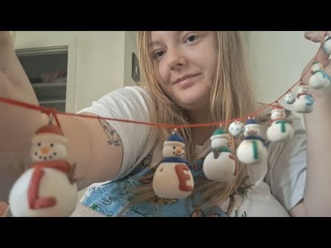 ASMR- Gifted Vintage Christmas Decor Haul + Showing My Mini Tree Decorated- lofi and rambling