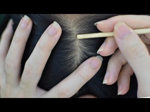 ASMR Scalp Check, Scalp Scratching With Chopstick On Real Person Tingling For Relaxation