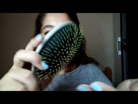ASMR Tratamento capilar: Shampoo, enxague, hidratação com touca, condicionador, finalizador e escova
