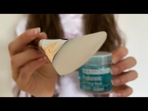 ASMR skin care + head massage | actual camera touching | lo-fi | hair brushing