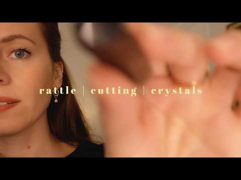 ASMR REIKI settling your anxious mind (rattle, energy cutting, crystals & ostrich feathers)