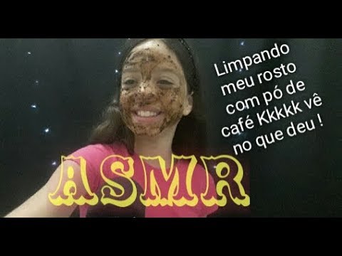 ASMR Limpando meu rosto, FIZ UMA BAGUNÇA COM PÓ DE CAFÉ E OVO !