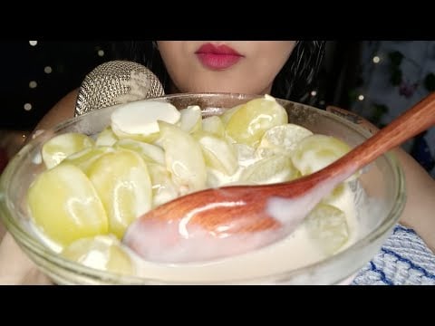 ASMR Comiendo UVAS con crema sin hablar | NO TALKING