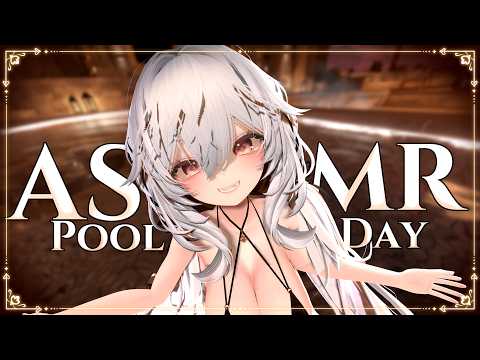 【Visual ASMR Vrchat】Pool Day With A Chaotic Catgirl | Heartbeat Sound, Headpats