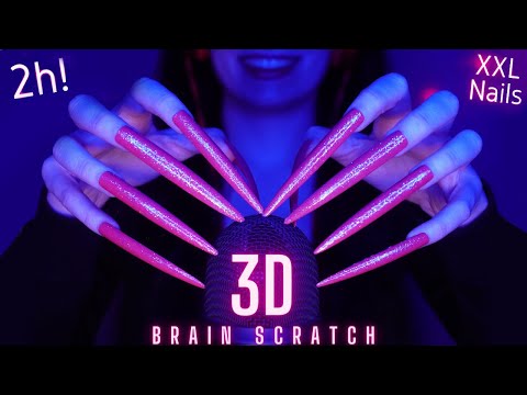 Asmr Mic Scratching - Brain Scratching | Hypnotic Asmr No Talking for Sleep with Long Nails 2H