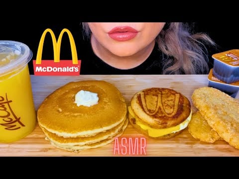 ASMR MCDONALD'S BREAKFAST MUKBANG (Soft Whispering) EATING SOUNDS