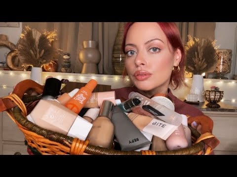 ASMR| Makeup Collection Series - Foundations & Primers (tapping, lid sounds, tracing)