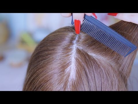 ASMR Hair Brushing and Hair Parting with Small Comb