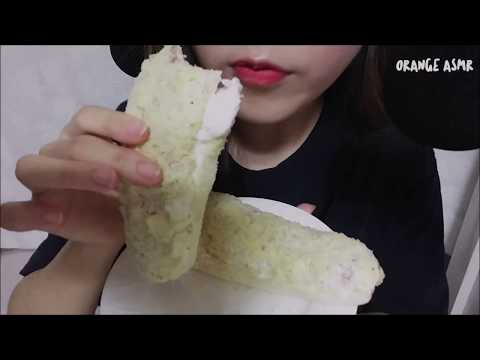 Whipped cream ASMR 생크림카스테라 이팅사운드 노토킹 빵 먹방 fresh cream bread , Castella Eating sounds mukbang