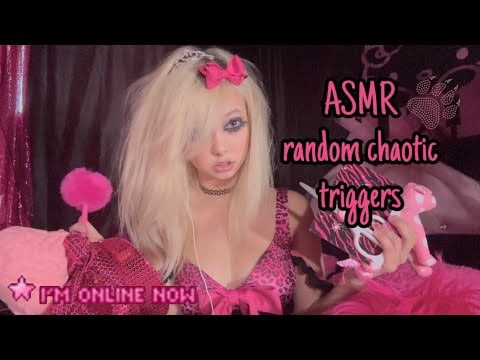 ASMR random fast and aggressive chaotic triggers🩷🎀