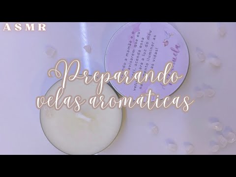 ASMR Preparando velas aromáticas na latinha | com sons relaxantes de fundo ♡