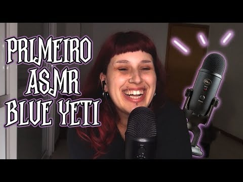 Meu PRIMEIRO ASMR com o BLUE YETI! (unboxing, mouth sounds, colher, pincel, madeira, escova, e+)