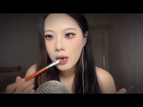 ASMR Paint & Saliva Makeup Simulation 💄 Relaxing Mouth Sounds