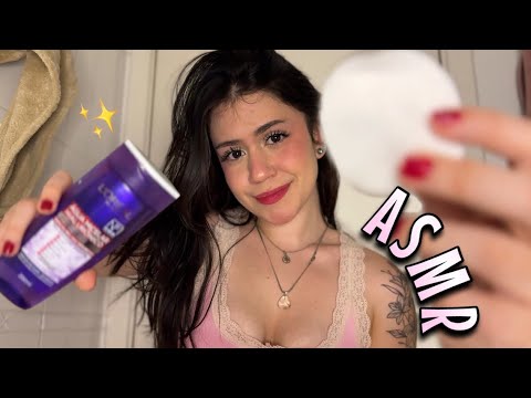 ASMR FAZENDO SEU SKIN CARE NOTURNO 💆‍♀️