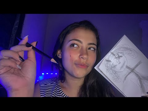 Asmr: desenhando você bem rapidinho, sons de boca, caneta no papel (fast)