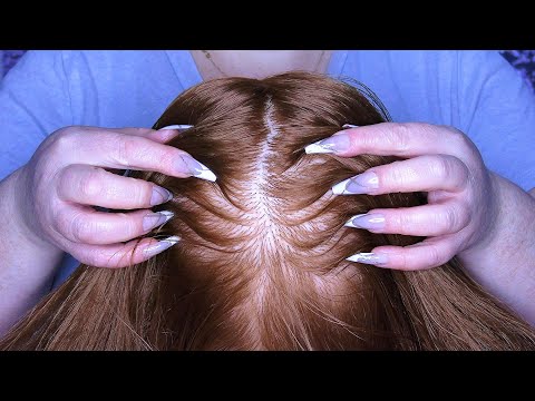 ASMR Scalp Check with Long Nails (Close Up, Whispering) Rude Hairdresser Roleplay