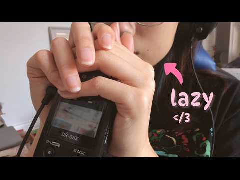 asmr | lazy video tascam gripping/rubbing (soft-speaking & whispering swapping)