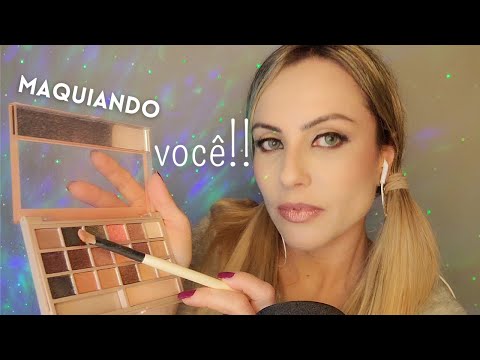 ASMR - TE MAQUIANDO SUAVEMENTE (sons de chuva) PARA QUE SINTA MUITO SONINHO