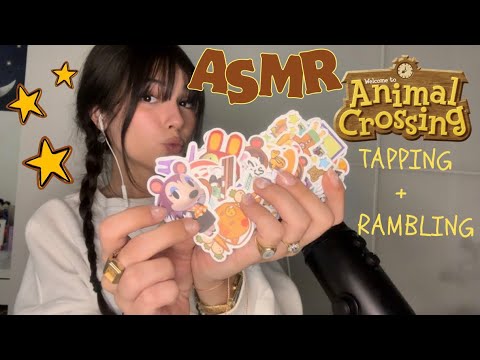 ASMR Animal Crossing sticker tapping  + lots of rambling 🎧🐰