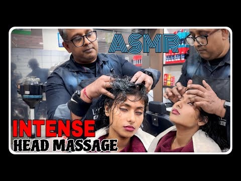 ASMR STRONG ARM INTENSE HEAD MASSAGE & TEMPLE EYE MASSAGE BY INDIAN BARBER | Insomnia Relief #asmr