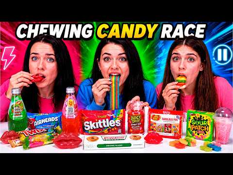 ASMR Gummy Chewing Candy Race VS Big and Small Food Compilation