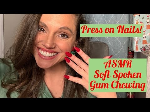 ASMR Manicure Session 💗 Press-On Nails, Finger Tapping & Gum Chewing Sounds