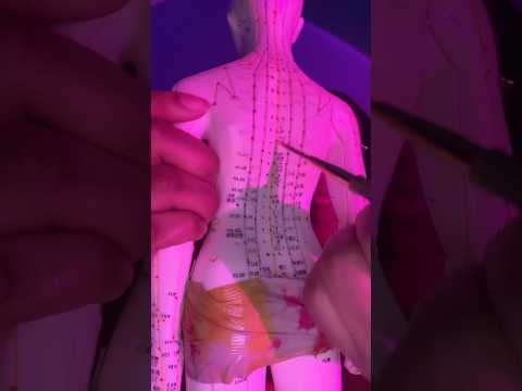 ASMR acupuncture doll scratching with acupressure pen #asmr