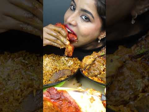 ASMR Eating Spicy Whole Al Faham Chicken,Mutton Chicken Biryani,Fish Fry,Curry ASMR Eating Mukbang