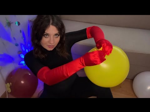 Balloons and Satin Gloves ASMR | Blowing, Popping, Spit Painting 🌹