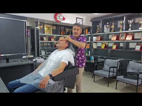 Asmr head massage, haircut and care with Münür Önkan