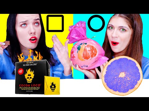 Geometric Shapes Food Challenge | Square VS Circle Eating Sounds LiLiBu