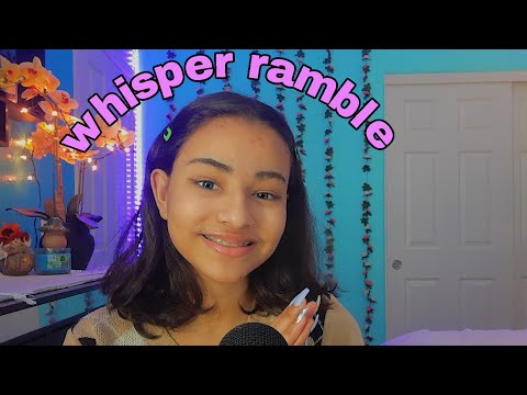 ASMR whisper ramble (tingly up close whisper, mouth sounds)