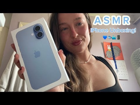 ASMR | Unboxing my new iPhone 17! 🫧🩵🌀 (Tapping, scratching and rambles) 