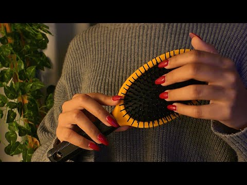 ASMR rain sounds while i brush your hair 🌧️💆‍♀️ - applying hair cream + brush sounds
