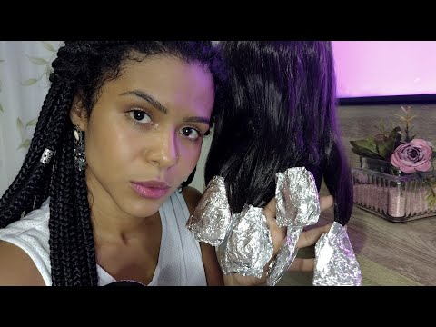 ASMR CACHOS COM PAPEL ALUMÍNIO ASMR DE CABELO