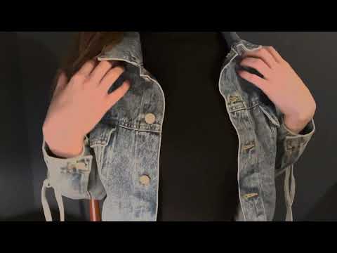 1 HOUR ASMR ✨ Slow fabric scratching on my denim jean jacket 💕 Repetitive hand movers ⚡️ for sleep