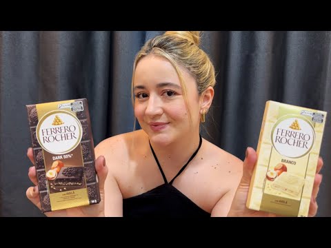 ASMR CASEIRINHO: PROVANDO TABLETES DE CHOCOLATE FERRERO ROCHER