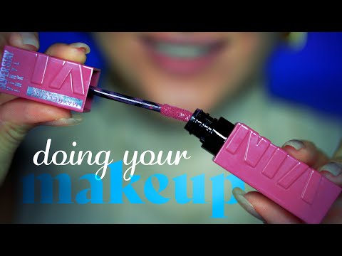 ASMR ~ Pink Makeup ~ Doing Your Makeup, Layered Sounds, Closeup, Personal Attention