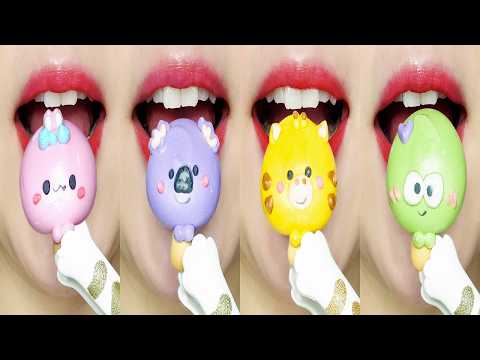 ASMR Cute Animal Sweets! Meringue Cookies & Wagashi 🐶🍬 MUKBANG 귀여운 동물모양 머랭쿠키 & 화과자 먹방 Eating Sounds
