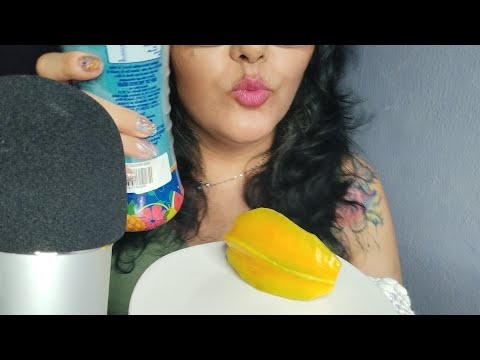 ASMR Comiendo carambola con Miguelito de mora azul