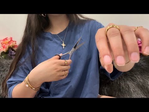 ASMR - pulling and snipping away from you ✂️ (with mouth sounds)