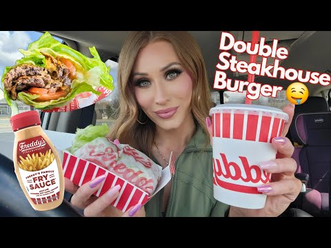 ASMR | Lunch Date *Mukbang* Lettuce Wrap Double Steakhouse California Burger 🍔