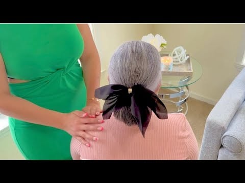 ASMR - Head Scratching & Hair Brushing - Soft Gray Hair