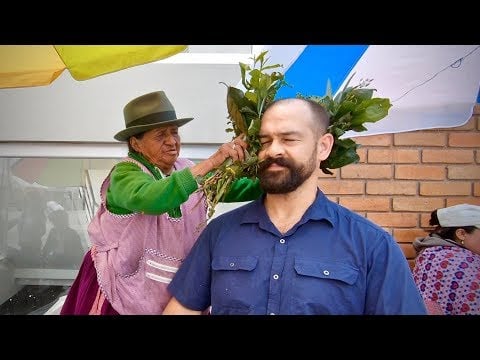 A traditional healer does spiritual cleansing (limpieza espiritual) for ASMR, peace, and relaxation