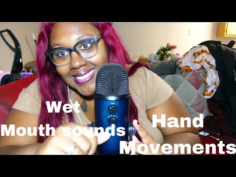 ASMR *Wet mouth sounds & hand movements & whispering | JanayDASMR