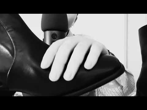 ASMR leather boots sounds 👢 I tapping, gentle touching, rubbing, zipper sounds I  black & white