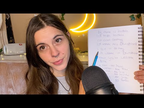 ASMR Teaching You German Basics / Whispering & Writing Sounds *tingly*